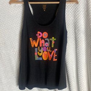 NATURAL LIFE Black Tank Top with Multicolor "Do What You Love" Graphic